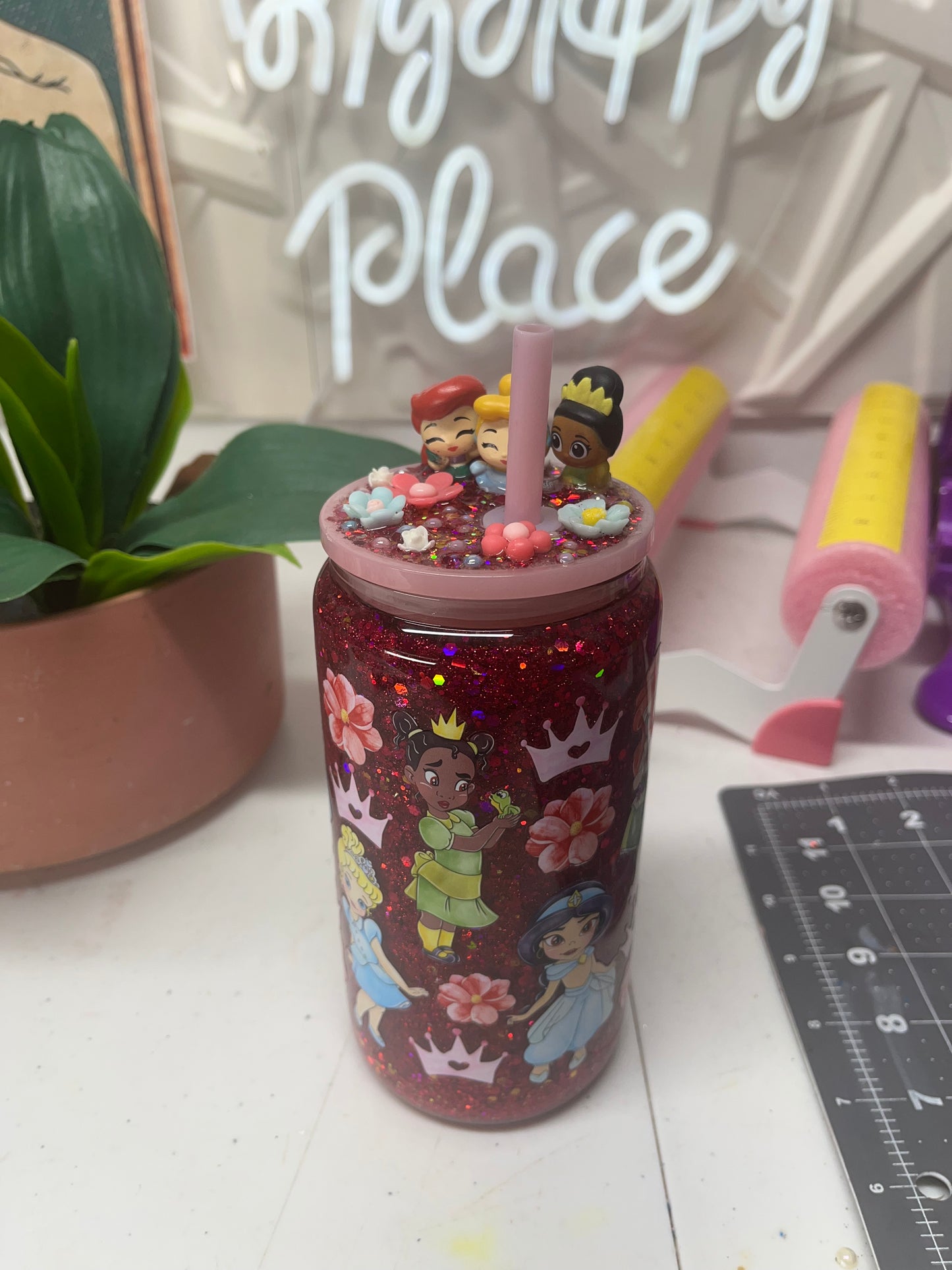 16oz Princess Snowglobe (Glass)
