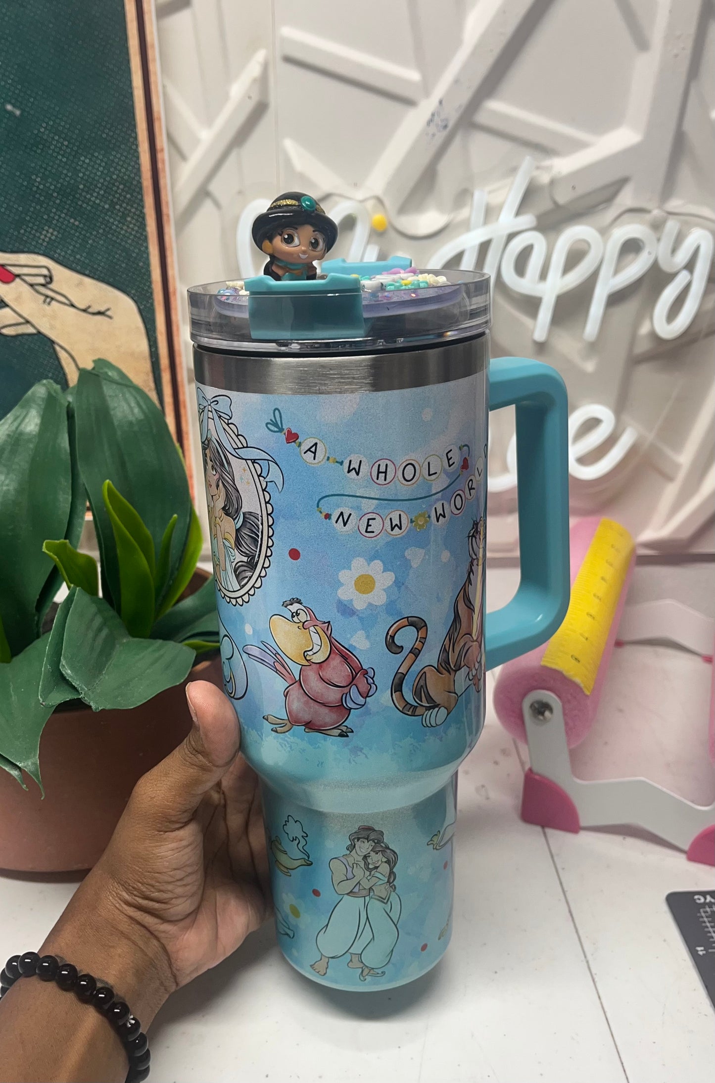 Princess Jasmine 40oz Tumbler + 3D Topper