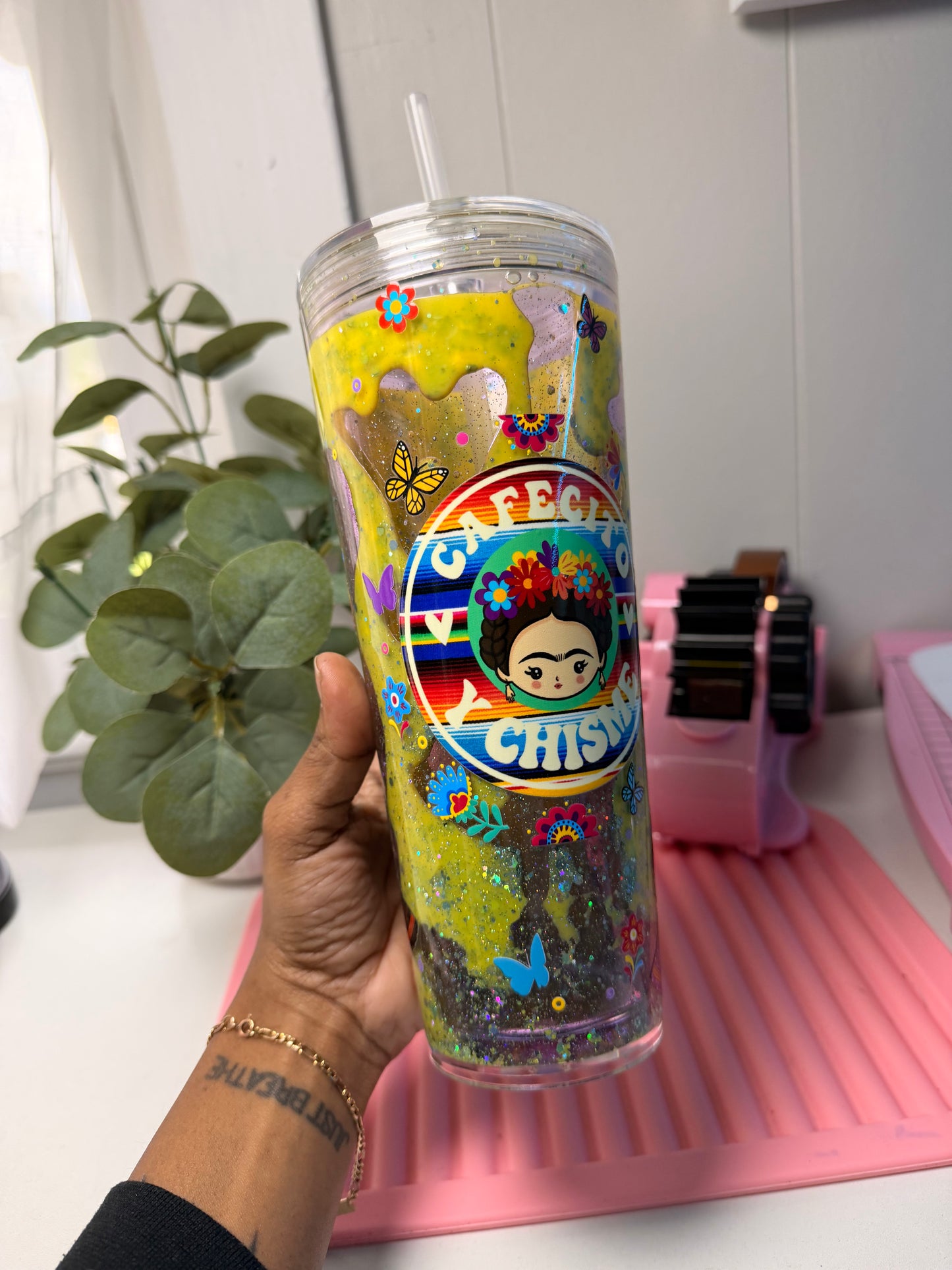 Frida Khalo 24oz Acrylic Lava Snowglobe
