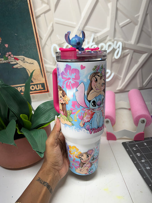 40oz Stitch Tumbler + 3D Topper