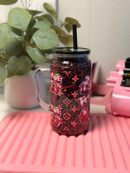 Cherry|LV 16oz Acrylic Snowglobe with handle