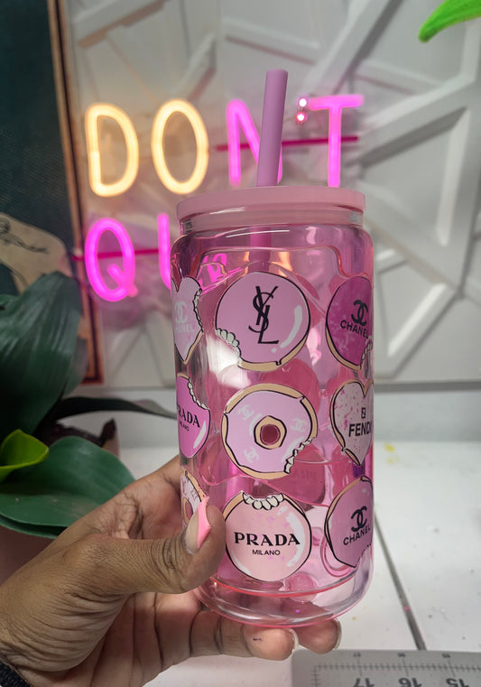 16oz Donuts Pink Drip Snowglobe